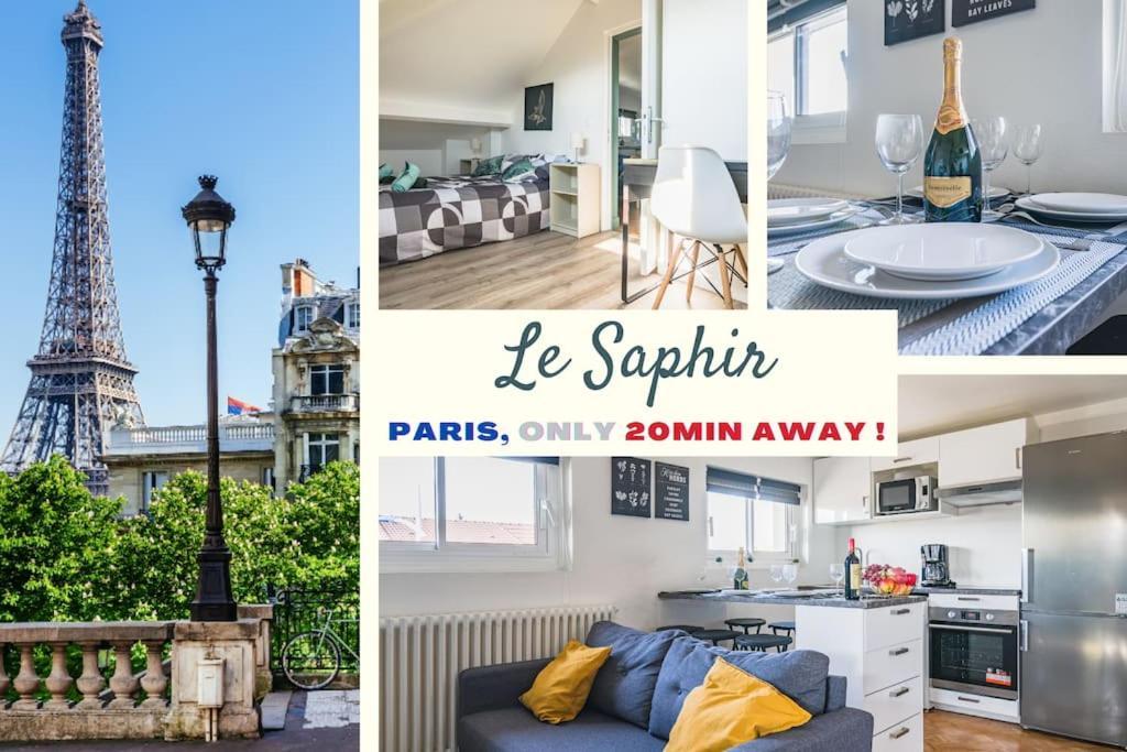 Le Saphir - 20Min From Paris & Cdg Airport - 2 Bathrooms - 2 Desks Drancy Exterior photo